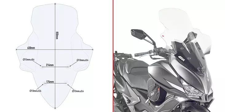 Givi Specific screen transparent 85.5 x - Vindskydd - D91586 - 1