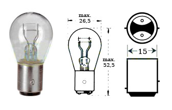 Glödlampa 12v 21/5w Bay 15d - Glödlampor  - D475626 - 1