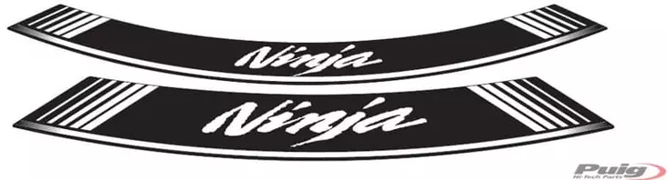 Puig Kit 8 Rim Strips Ninja C/White - Fälgdekaler - D182446 - 1