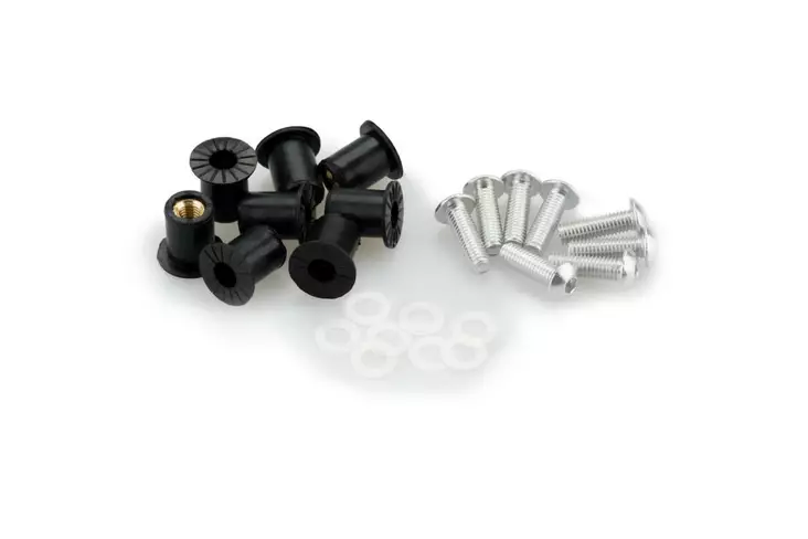 Puig Screw Kit whit silentblocks C/Silve - Vindskyddsfästen och delar - D87956 - 1