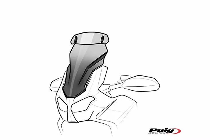 Puig Touring Screen W/Visor Benelli Trk2 - Vindskydd - D427416 - 1