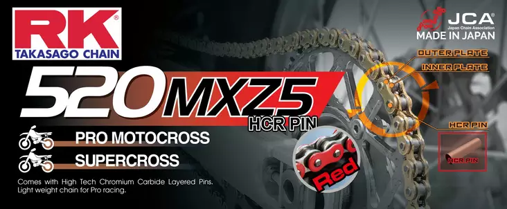 RK RR20MXZ5 Offroad Pro Kedja Röd +CL (c - Kedjor 520 - D481926 - 1