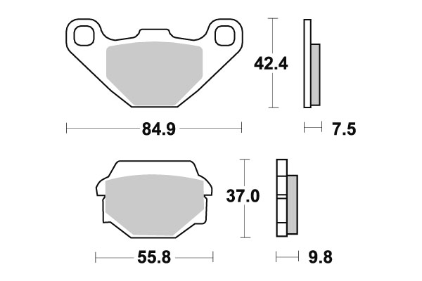Sbs Bromsklossats Ceramic - Bromsbelägg - D106826 - 1