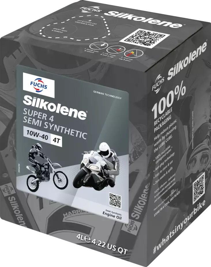 Silkolene Super 4 10W-40 4L CUBE (4) - Motorcykeloljor 4T - D152826 - 3