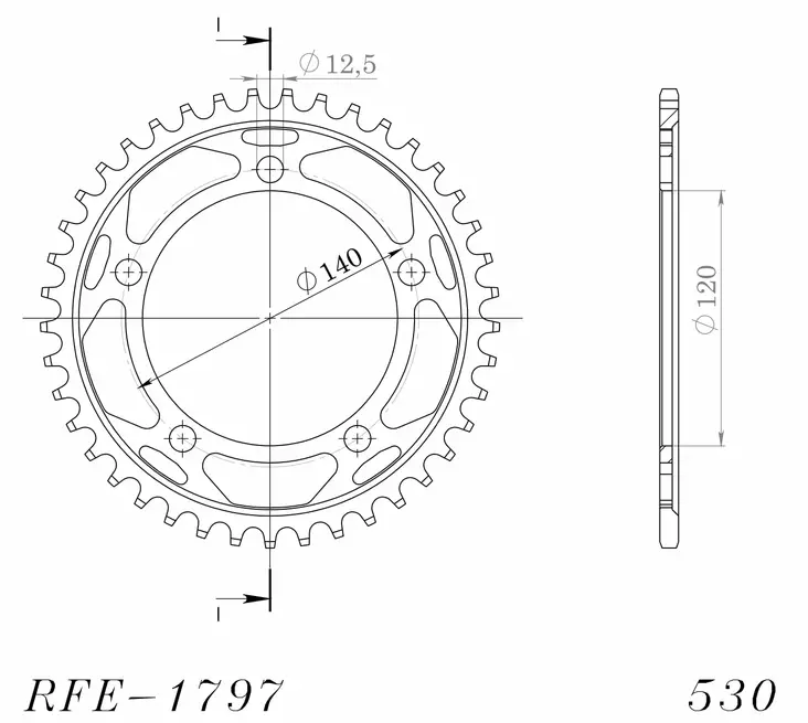 Supersprox / JT Bakdrev Stål 1797.41 - Bakdrev - D6946 - 1