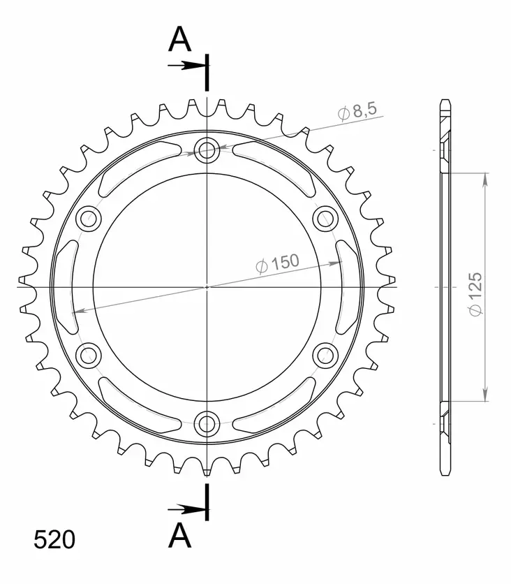 Supersprox Stål Bakdrev KTM/Husqv./Husab - Bakdrev - D106266 - 1