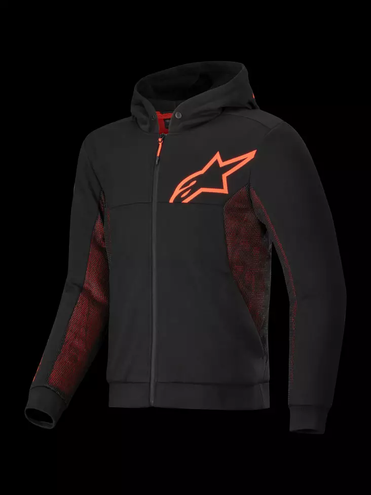 Alpinestars Hoodie Chrome Air Svart/Röd - Textil jackor & Kevlar Hoodies - D485766 - 1