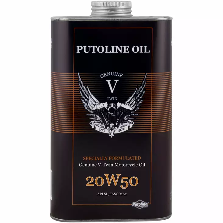 Putoline Genuine V-Twin 20W-50- 1L (6) - Motorcykeloljor 4T - D526866 - 1
