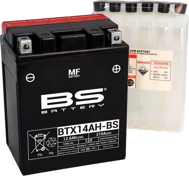 BS Batteri BTX14AH-BS MF (cp) Mainteance - MC Universaldelar och Verktyg - D151237 - 1