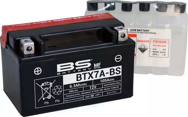 BS Batteri BTX7A-BS MF (cp) Mainteance F - MC Universaldelar och Verktyg - D151247 - 1