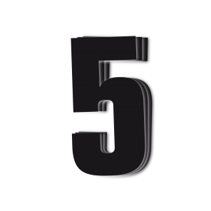 Blackbird siffror svart 3st/sats 16x7.5c - Nummerplåtsbakgrund & Siffror - D13717 - 1