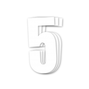 Blackbird siffror vit 3st/sats 13x7cm #5 - Nummerplåtsbakgrund & Siffror - D13687 - 1