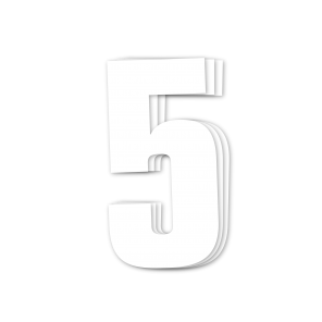 Blackbird siffror vit 3st/sats 16x7.5cm - Nummerplåtsbakgrund & Siffror - D13707 - 1