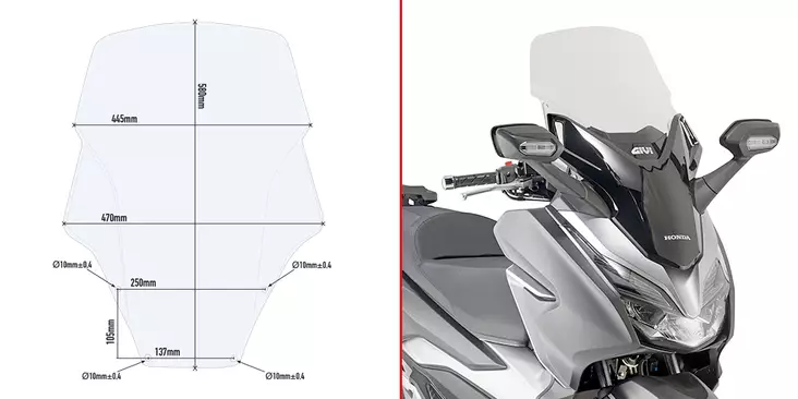 GIVI SPOILER HONDA FORZA 300 (2018) - Vindskydd - D255717 - 1