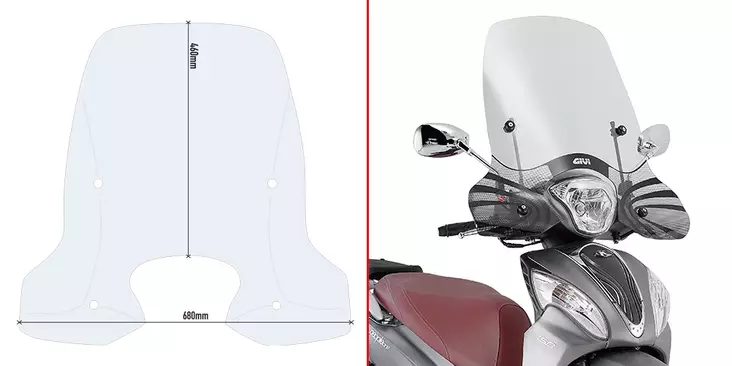 GIVI TRANSP WINDSCR KYMCO PEOPLE ONE 125 - Vindskydd - D394027 - 1