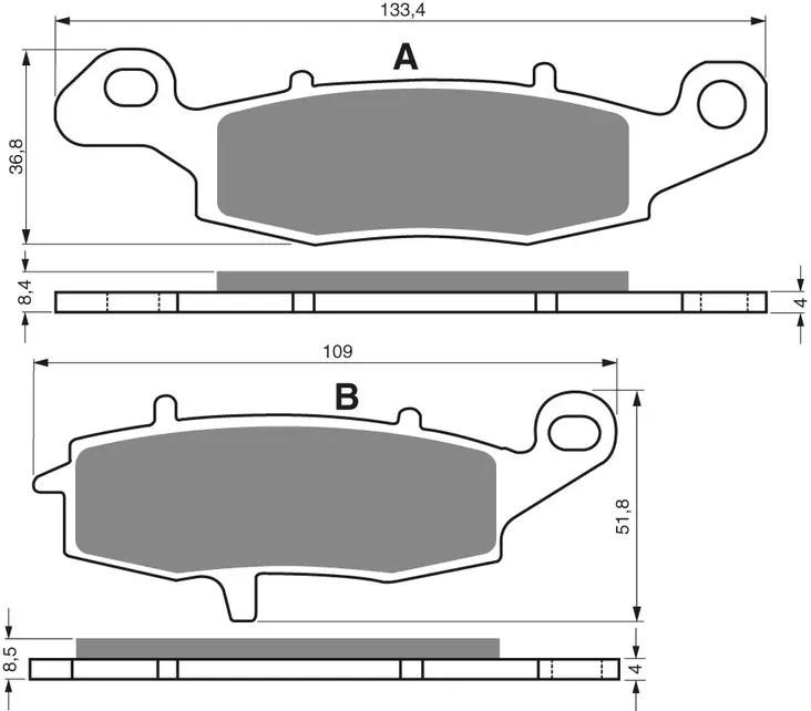 GOLDFREN Bromsbelägg 124 Ceramic carbon - Bromsbelägg - D26507 - 1