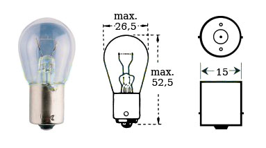 Glödlampa 12v 21w Ba 15s - Glödlampor  - D475627 - 1