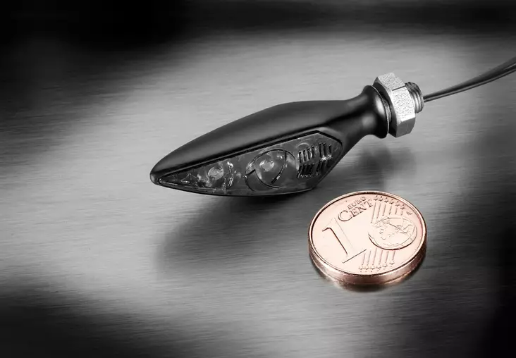 Kellermann Rhombus S Dark black Front le - Blinkers - D423177 - 1