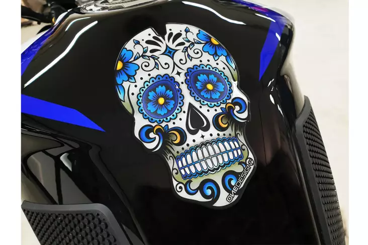 Puig Tankpad Tankskydd Skull C/Blue - Tankskydd - D261647 - 1