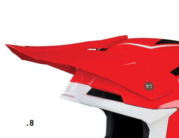 SHOT Skärm Furious Chase Röd/Vit Glossy - Tillbehör & Reservdelar till hjälm - D393097 - 1