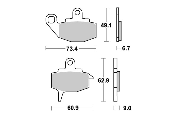 Sbs Bromsklossats Ceramic - Bromsbelägg - D106847 - 1