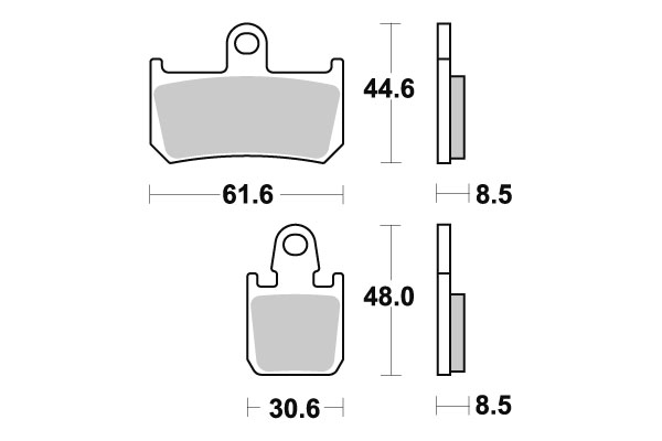 Sbs Bromsklossats Dual Sinter - Bromsbelägg - D107097 - 1
