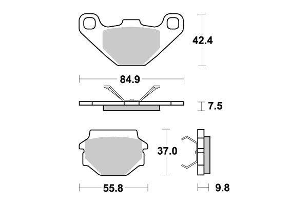 Sbs Bromsklossats Racing Sintered - Bromsbelägg - D113847 - 1