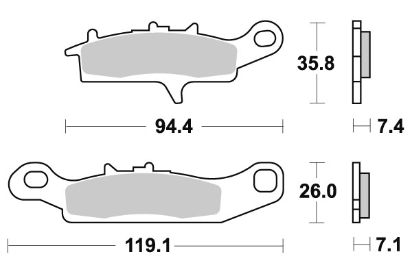 Sbs Bromsklossats Racing Sintered - Bromsbelägg - D113947 - 1