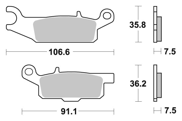 Sbs Bromsklossats Racing Sintered - Bromsbelägg - D113987 - 1