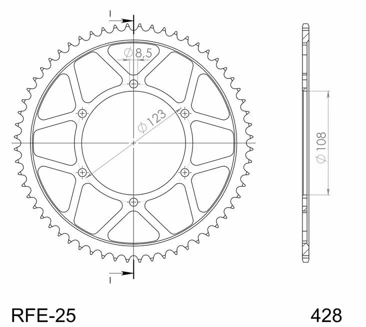 Supersprox / JT Bakdrev Stål 25.60 - Bakdrev - D7037 - 0