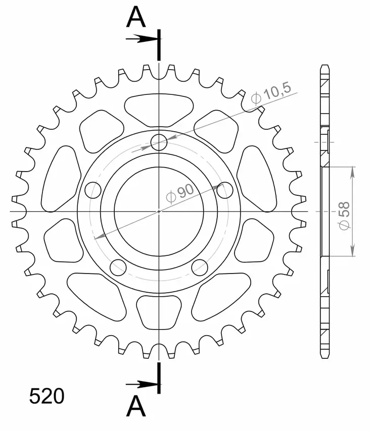 Supersprox / JT Bakdrev Stål 604.40 - Bakdrev - D7147 - 1