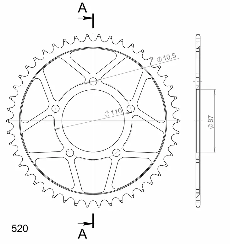Supersprox / JT Bakdrev Stål 823,46 - Bakdrev - D7227 - 1
