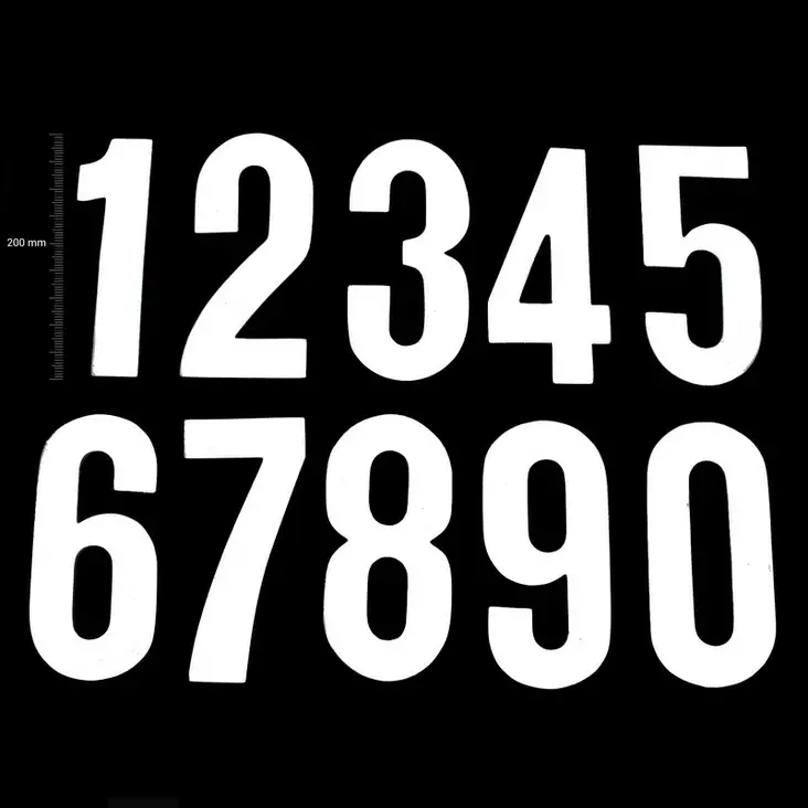 TMV Digits 200mm White '8' (20pcs) - Nummerplåtsbakgrund & Siffror - D433777 - 1