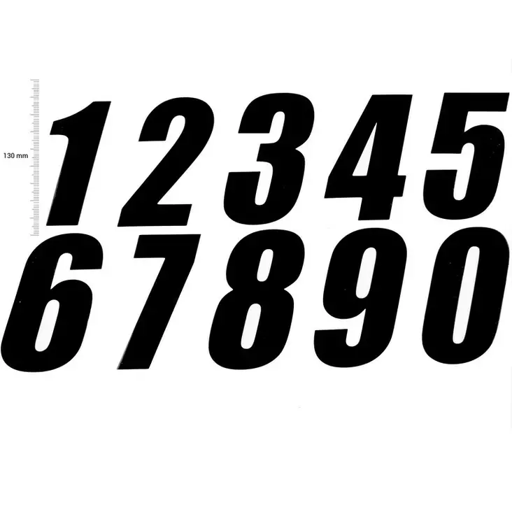 TMV Pro Digits 130mm Black '6' (3pcs) - Nummerplåtsbakgrund & Siffror - D434297 - 1