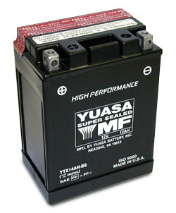 Yuasa Batteri YTX14AH-BS (CP) Inkl syra - MC Universaldelar och Verktyg - D2667 - 1