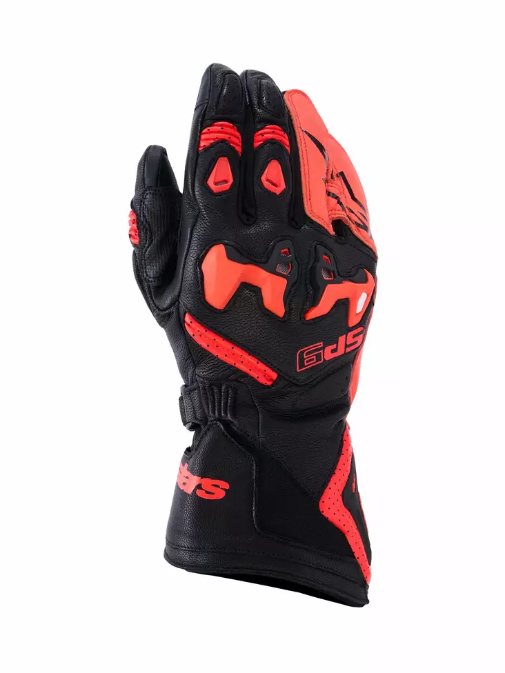 Alpinestars Handske SP-9 Svart/Röd Fluo - MC Skinnhandskar  - D509477 - 1