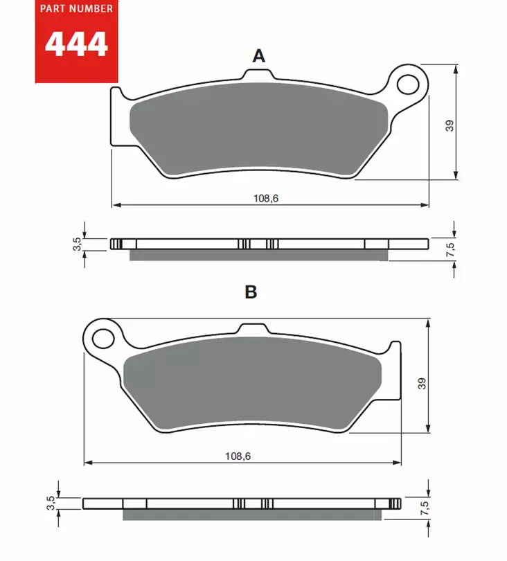 GOLDFREN Bromsbelägg 444 Ceramic Carbon - Bromsbelägg - D505947 - 1