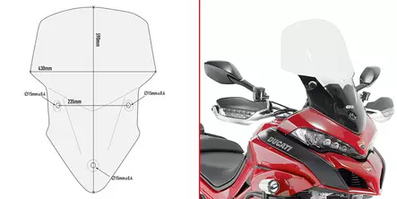 Givi Specific screen, transparent 59 x 4 - Vindskydd - D91588 - 1