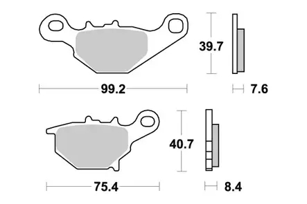 Sbs Bromsklossats Carbon Silver - Bromsbelägg - D113958 - 1