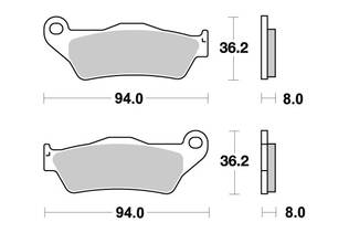 Sbs Bromsklossats Sintered bak - Bromsbelägg - D106938 - 1
