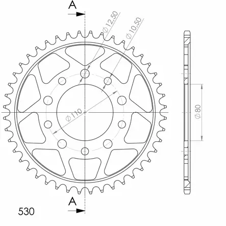 Supersprox / JT Bakdrev Stål 1334.44 - Bakdrev - D6898 - 2