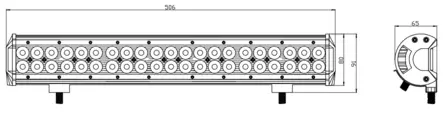Kinwons Led Ramp 10-30V 126W Combo - Arbetsbelysning  - D504778 - 2