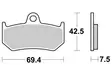 Sbs Bromsklossats Ceramic - Bromsbelägg - D113908 - 1
