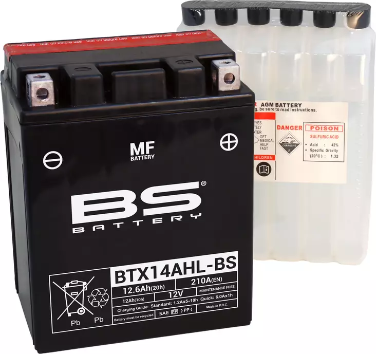 BS Batteri BTX14AHL-BS MF (cp) Mainteanc - MC Universaldelar och Verktyg - D151238 - 1