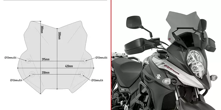 GIVI SPOILER SUZUKI DL650 VSTROM'17 - Vindskydd - D255738 - 1