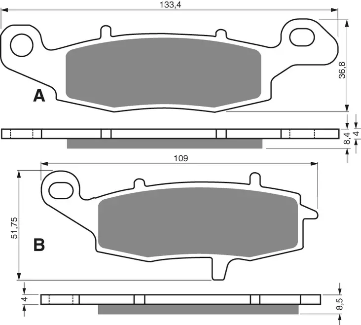 GOLDFREN Bromsbelägg 104 Ceramic carbon - Bromsbelägg - D26498 - 1