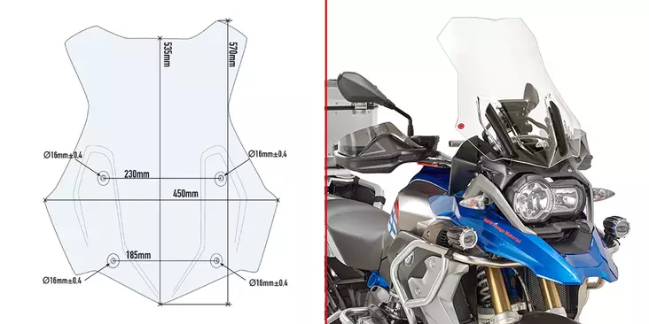 Givi Specific screen transparent 43.5 x - Vindskydd - D255618 - 1