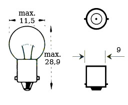 Glödlampa 6v 5w Ba 9s - Glödlampor - D475648 - 1