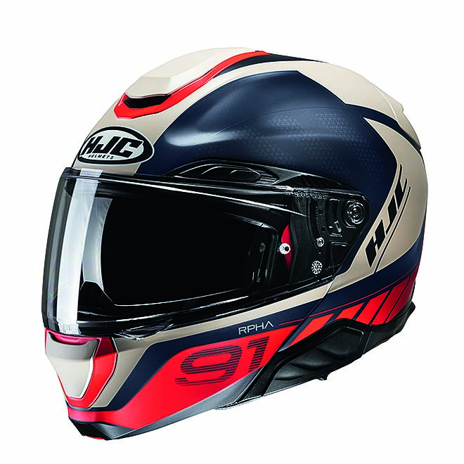 HJC Hjälm RPHA 91 Rafino Vit/Blå/Röd MC1 - Öppna/Öppningsbara hjälmar - D438438 - 1