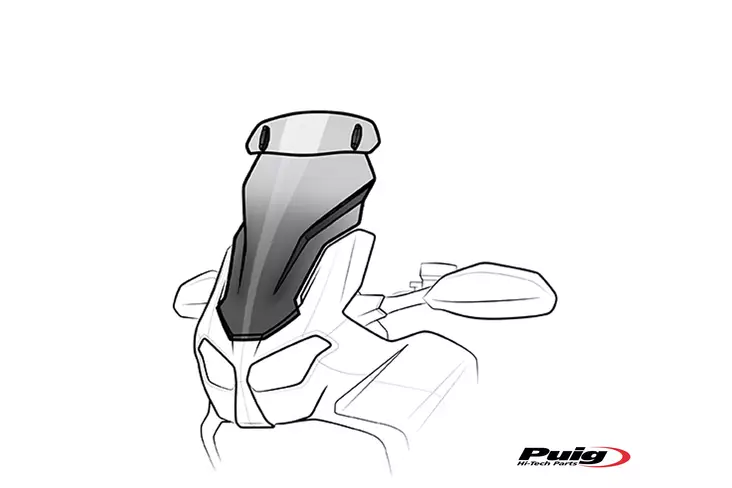 Puig Touring Screen W/Visor Ducati Mulst - Vindskydd - D427298 - 1